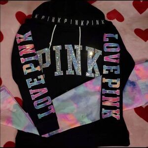 Victoria’s Secret Pink Bling watercolor Hoodie / Ultimate Watercolor leggings S